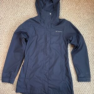 Columbia Dark Blue Hooded Raincoat